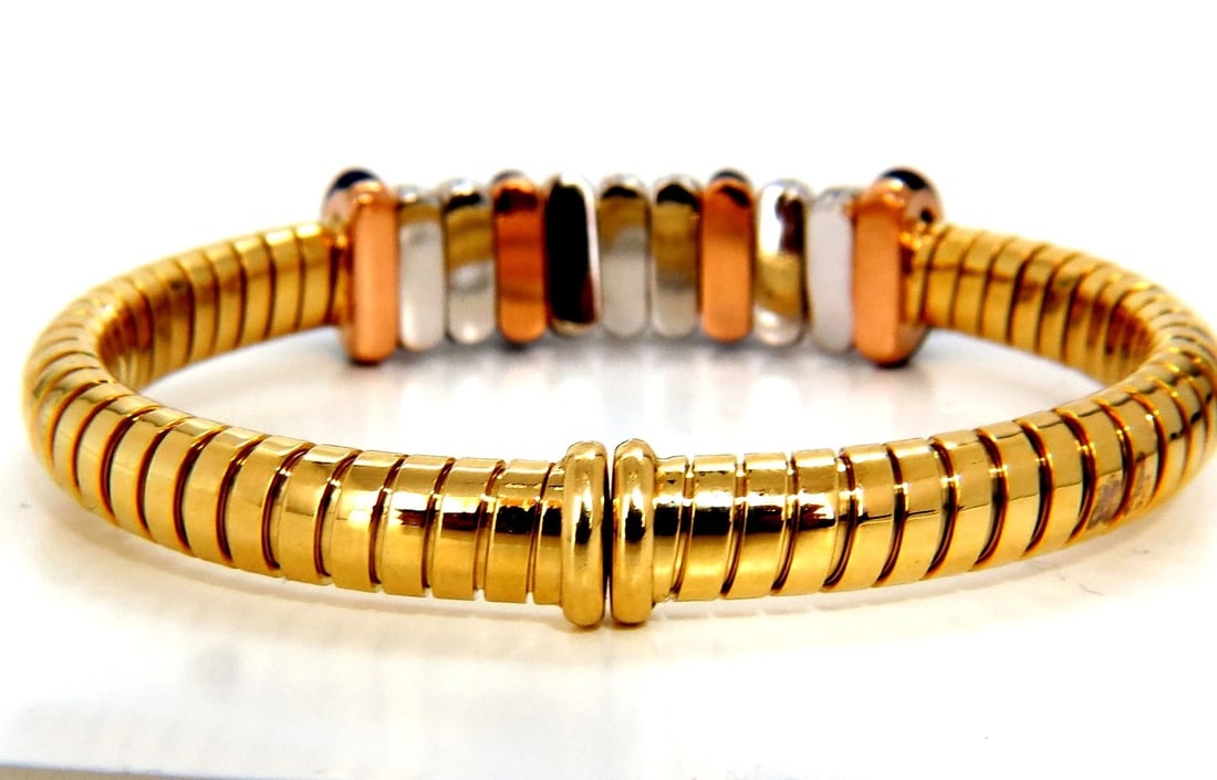 1.50ct Natural Diamonds Ladies Flexible Accordion Bangle Bracelet 18 karat - 2