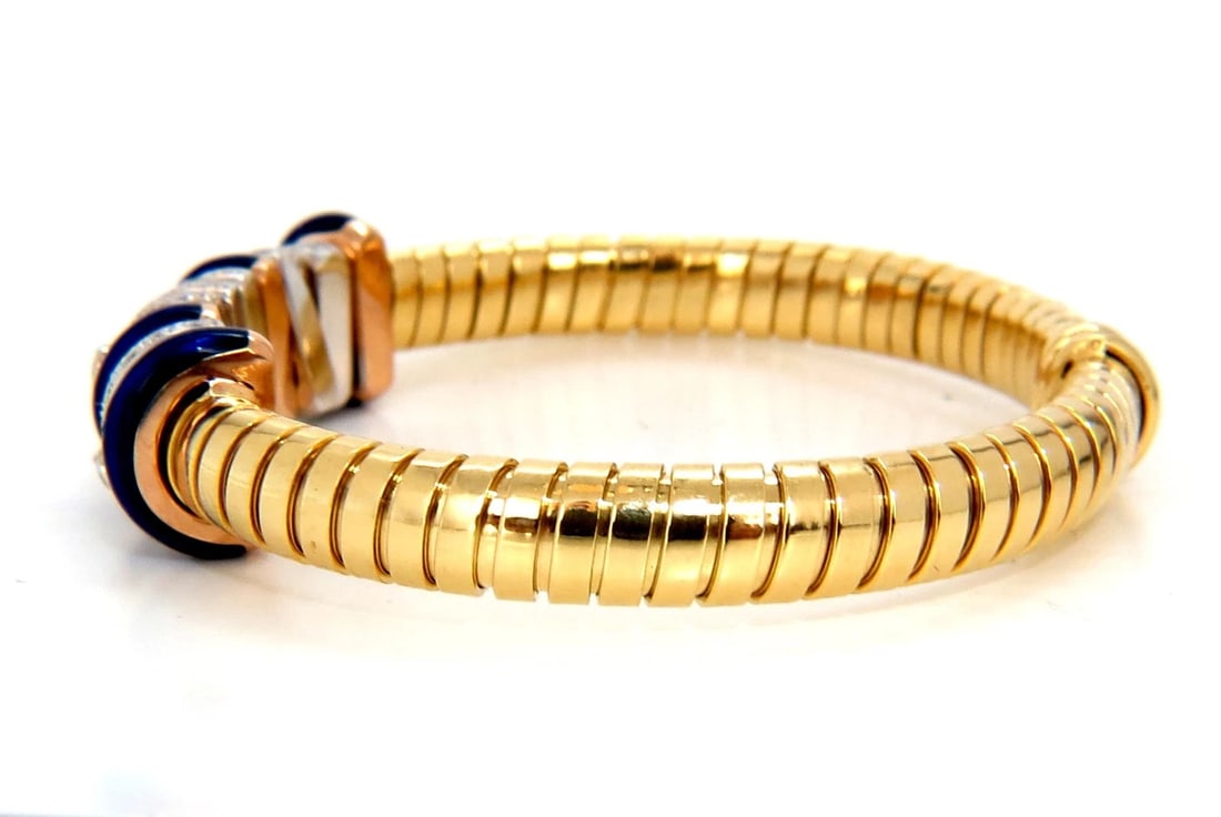 1.50ct Natural Diamonds Ladies Flexible Accordion Bangle Bracelet 18 karat - 3