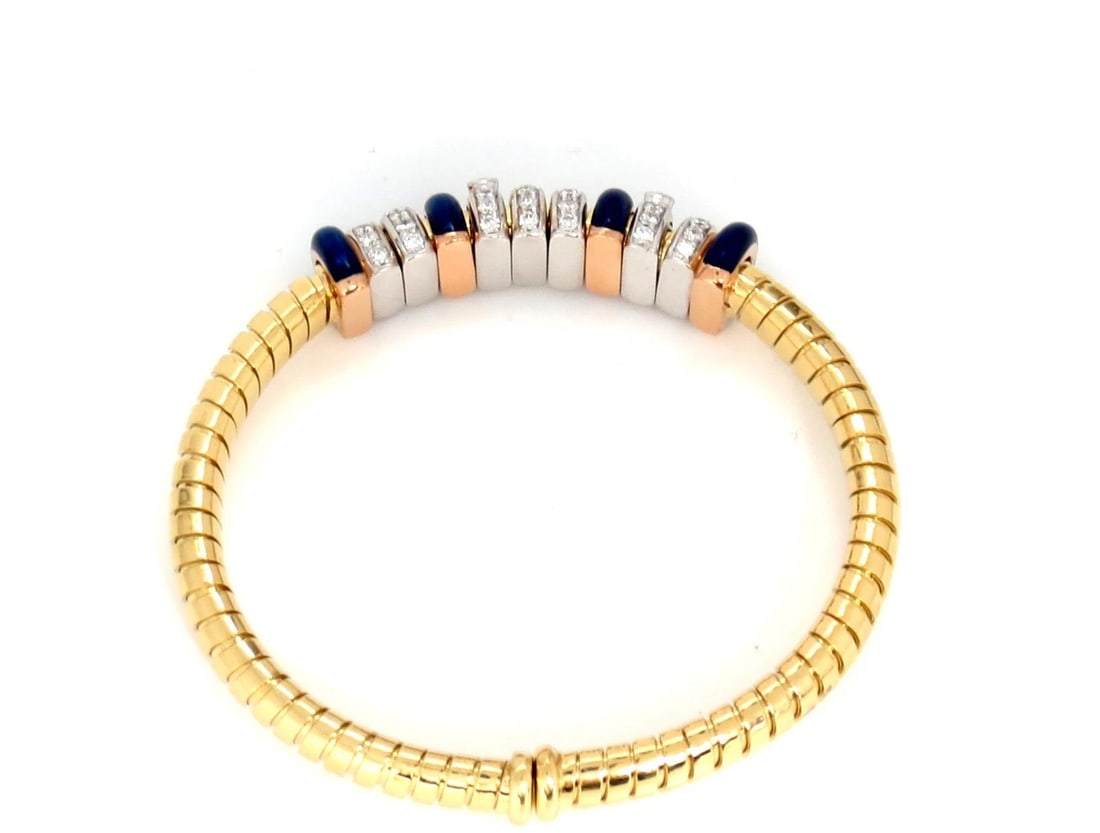 1.50ct Natural Diamonds Ladies Flexible Accordion Bangle Bracelet 18 karat - 7