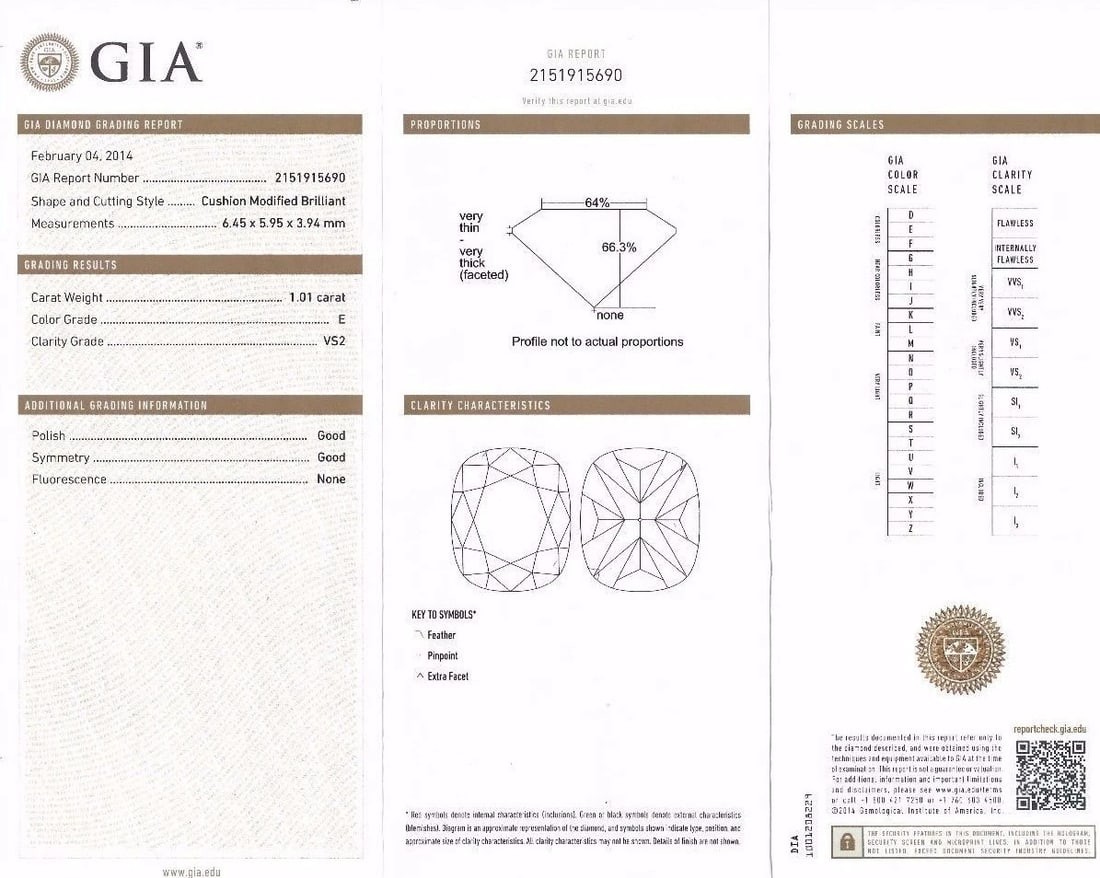 GIA Certified 1.01ct natural cushion cut baguettes diamond ring platinum E/Vs2 - 2