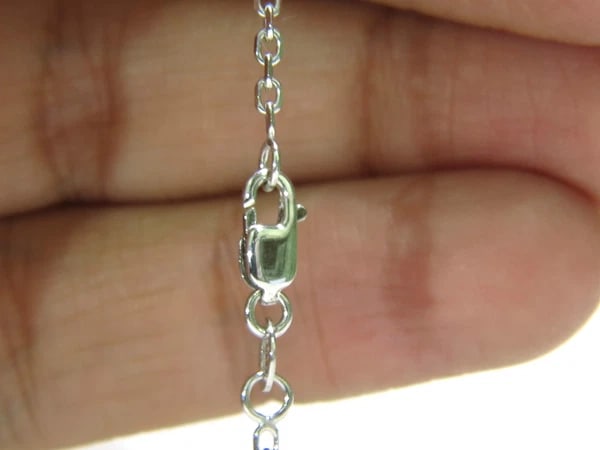 1.25CT NATURAL SAPPHIRE DIAMOND CLUSTER NECKLACE 14KT - 5