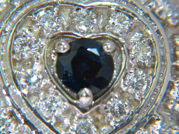 1.25CT NATURAL SAPPHIRE DIAMOND CLUSTER NECKLACE 14KT - 6