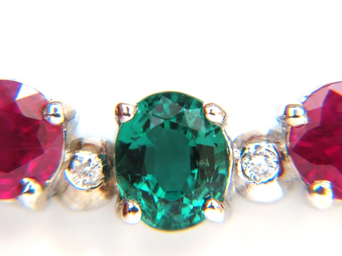 3.60CT NATURAL RUBY EMERALD SAPPHIRE DIAMONDS NECKLACE F/VS ARCH & BY YARD - 2