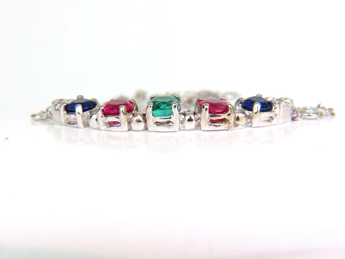 3.60CT NATURAL RUBY EMERALD SAPPHIRE DIAMONDS NECKLACE F/VS ARCH & BY YARD - 7