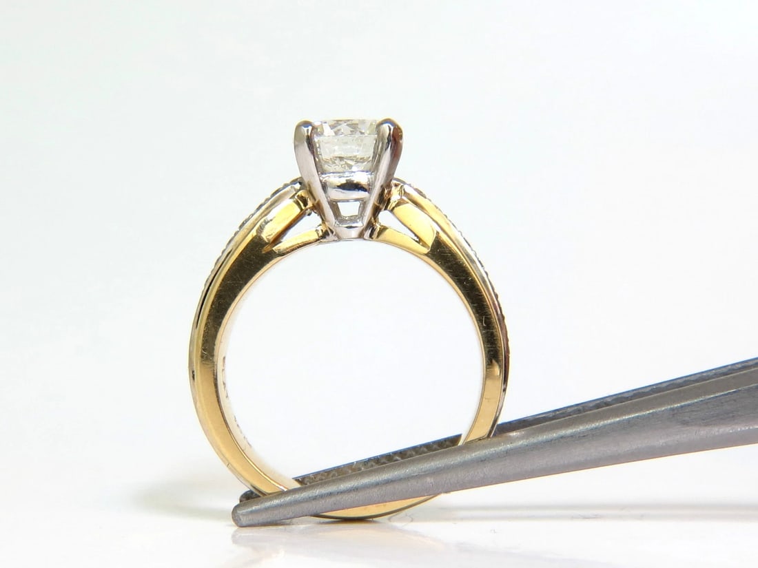 GIA CERTIFIED 1.26CT J/SI ROUND BRILLIANT DIAMOND BEAD SET PLATINUM 18KT RING - 3