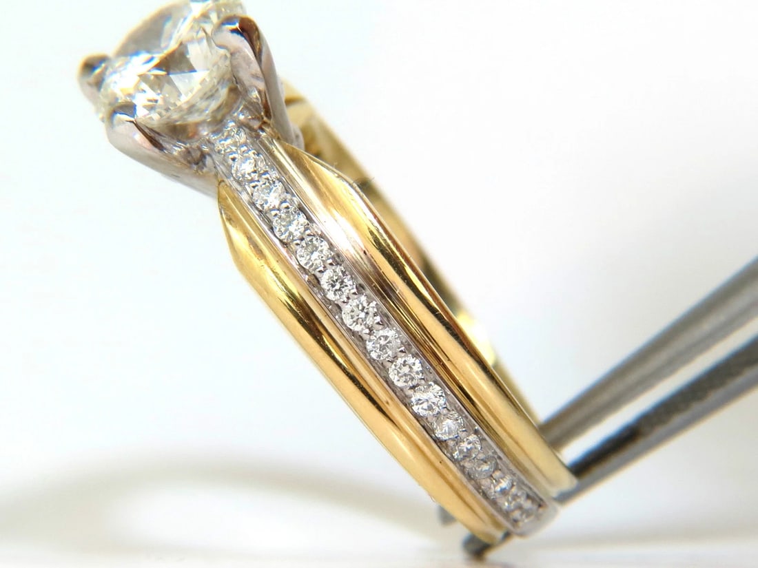 GIA CERTIFIED 1.26CT J/SI ROUND BRILLIANT DIAMOND BEAD SET PLATINUM 18KT RING - 4