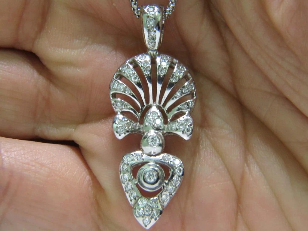 1.10CT DIAMONDS MODERN DECO DIAMOND NECKLACE ITALY+ - 2