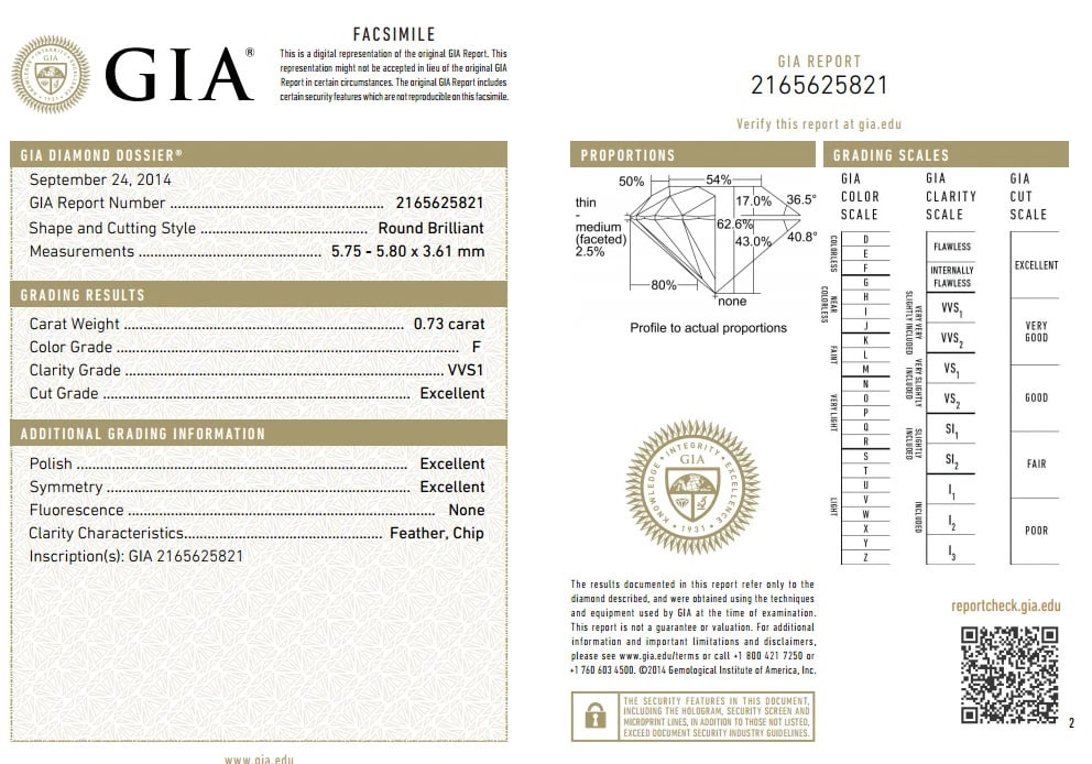 GIA Certified .73ct & 1.50ct round natural diamond baguette ring cut f/vvs1 - 8