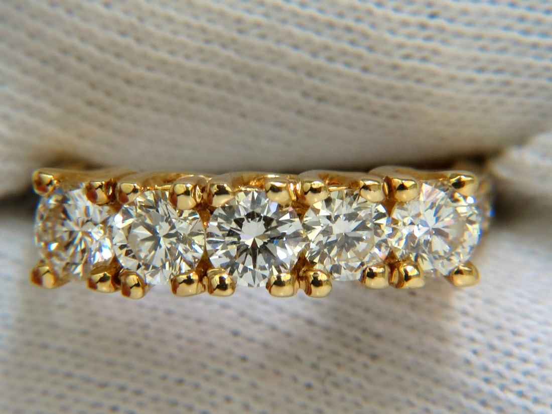 1.82CT NATURAL DIAMONDS BAND RING WITH PAVE ON SHOULDERS RAISED 14K - 2