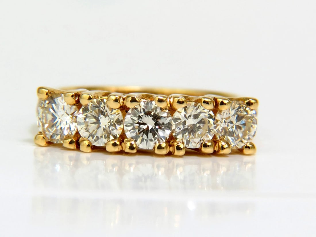 1.82CT NATURAL DIAMONDS BAND RING WITH PAVE ON SHOULDERS RAISED 14K - 3