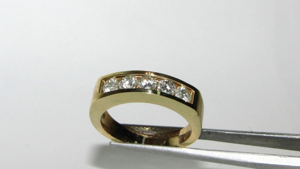 1.00ct DIAMONDS BAND RING 14KT CLASSIC CHANNEL - 7