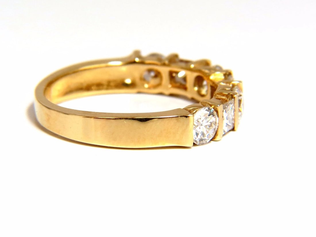 1.40ct BATURAL DIAMONDS PRINCESS ROUND NATURAL RING CHANNEL BAND 14KT G.VS - 2