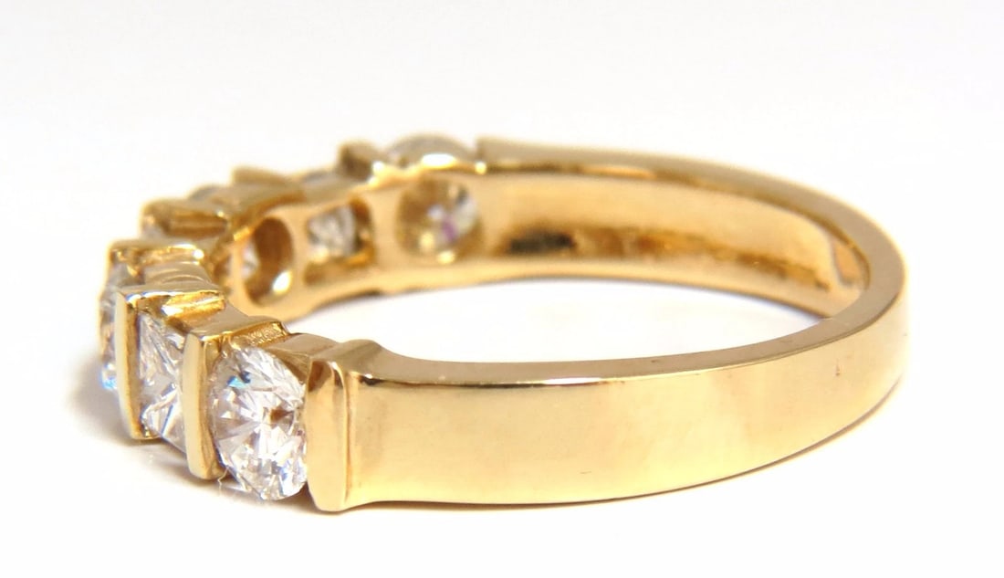 1.40ct BATURAL DIAMONDS PRINCESS ROUND NATURAL RING CHANNEL BAND 14KT G.VS - 3