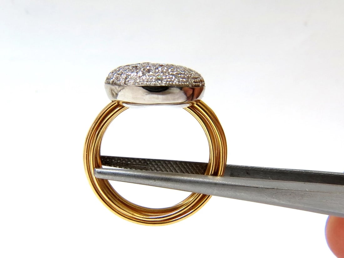 18KT 1.36CT MULTI BANDS BEAD SET MODERN DECO NATURAL DIAMONDS RING - 5