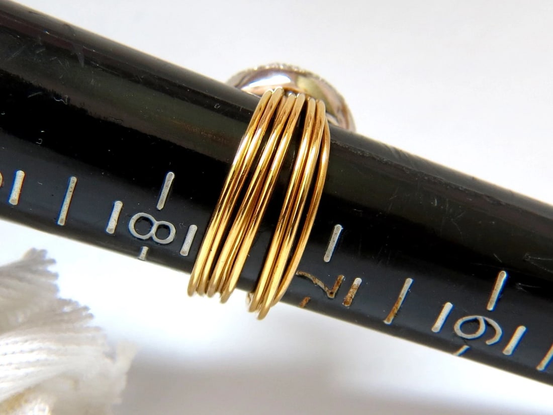 18KT 1.36CT MULTI BANDS BEAD SET MODERN DECO NATURAL DIAMONDS RING - 7