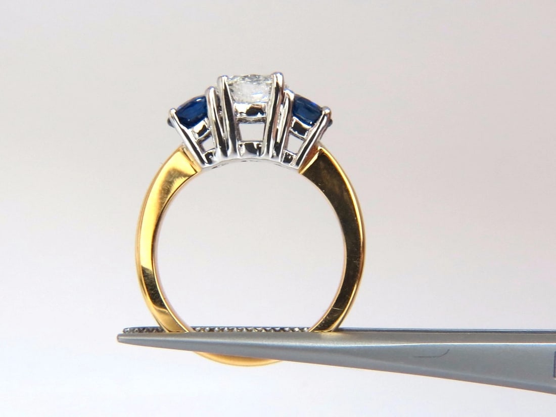GIA 2.57CT NATURAL ROUND BRILLIANT DIAMOND RING CLASSIC THREE SAPPHIRE - 8