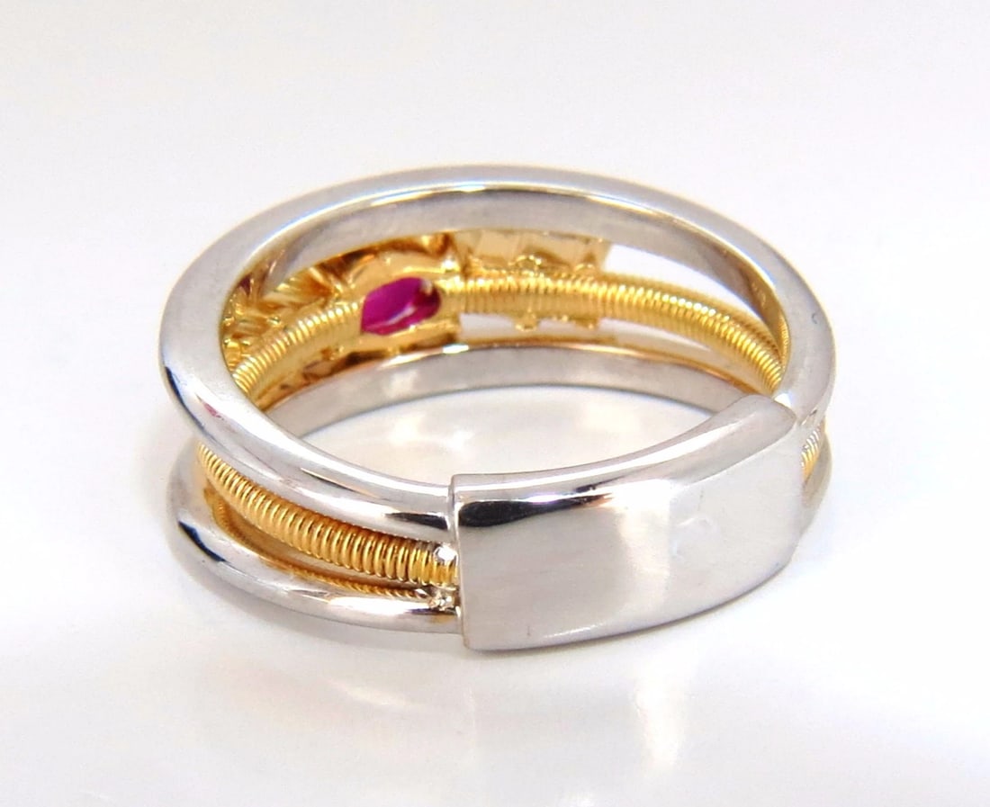 GIA Certified 1.30ct natural vivid red Burma ruby diamonds ring 18kt coil wrap - 4
