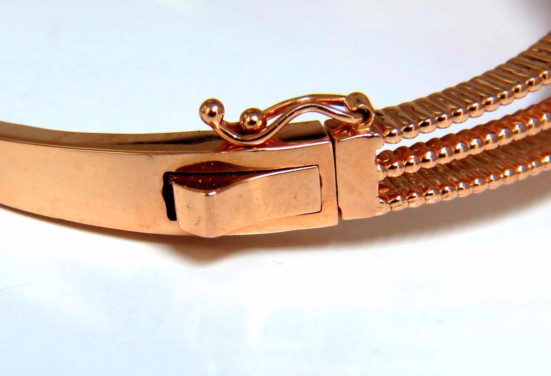 6.16ct natural round cut ruby diamonds bangle bracelet 14kt Victorian Deco - 5