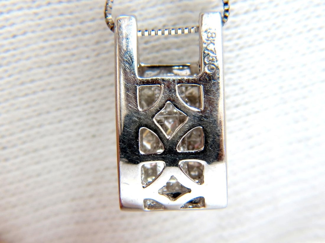 .90ct Princess & Rounds Diamond Square Cocktail Pendant 18kt - 3