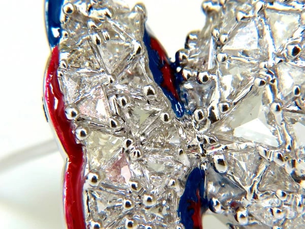 18KT 5.00CT 3D FISH TRIANGLE & ROUND DIAMONDS PENDANT PIN - 7