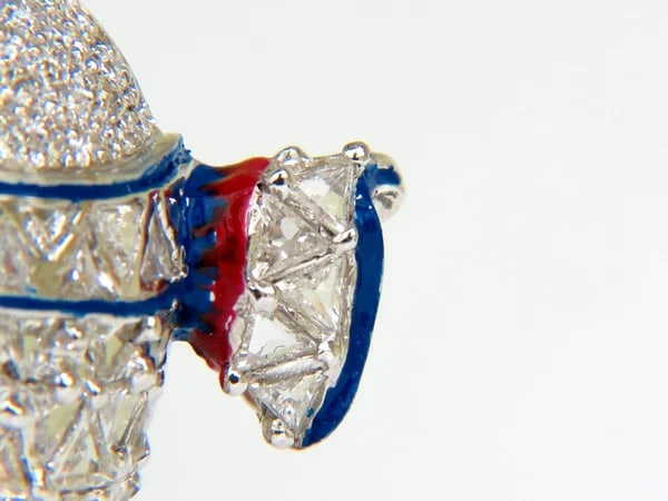 18KT 5.00CT 3D FISH TRIANGLE & ROUND DIAMONDS PENDANT PIN - 8