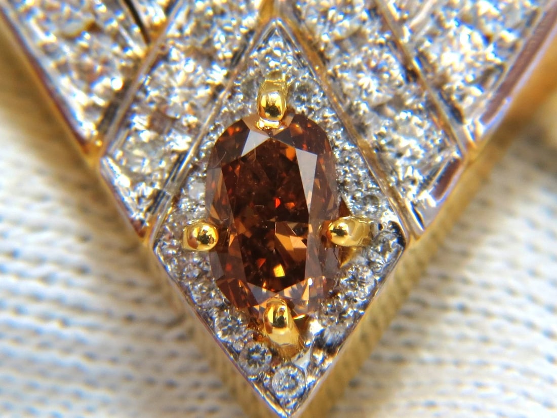 2.50ct DIAMONDS CHEVRON STATEMENT RING NATURAL FANCY COLOR DIAMOND 14KT - 2