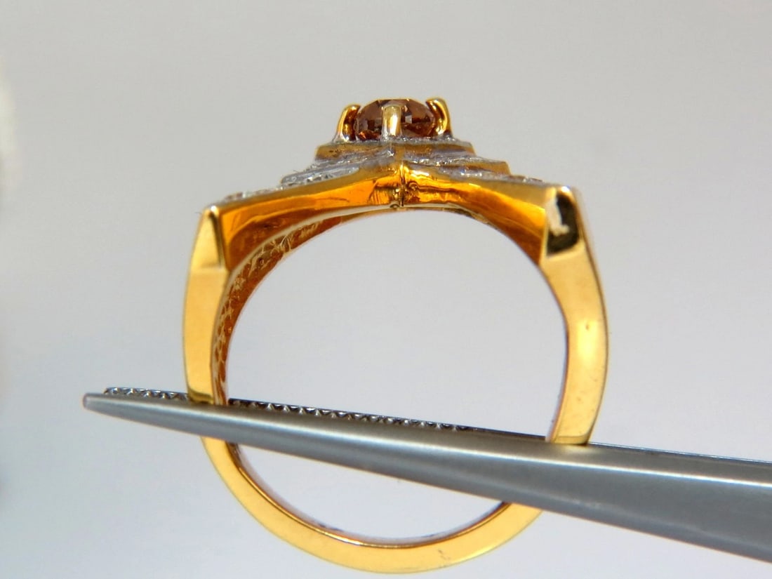 2.50ct DIAMONDS CHEVRON STATEMENT RING NATURAL FANCY COLOR DIAMOND 14KT - 4