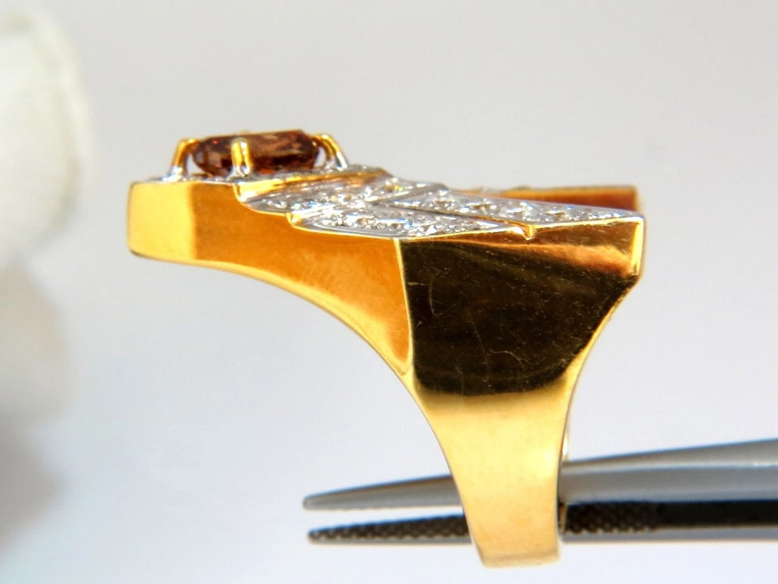 2.50ct DIAMONDS CHEVRON STATEMENT RING NATURAL FANCY COLOR DIAMOND 14KT - 5
