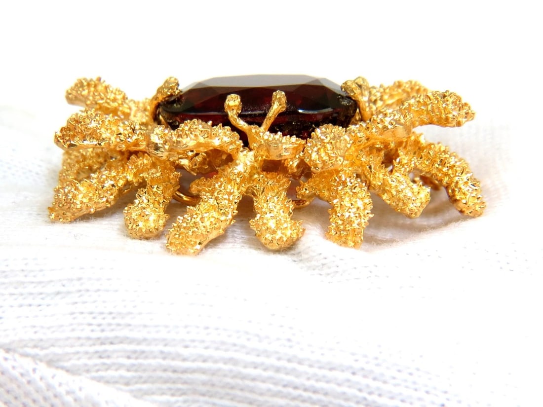 GIA CERTIFED 32.22CT NATURAL SPESSARTITE GARNET 3D ROUGH NUGGET PIN 18kt - 2