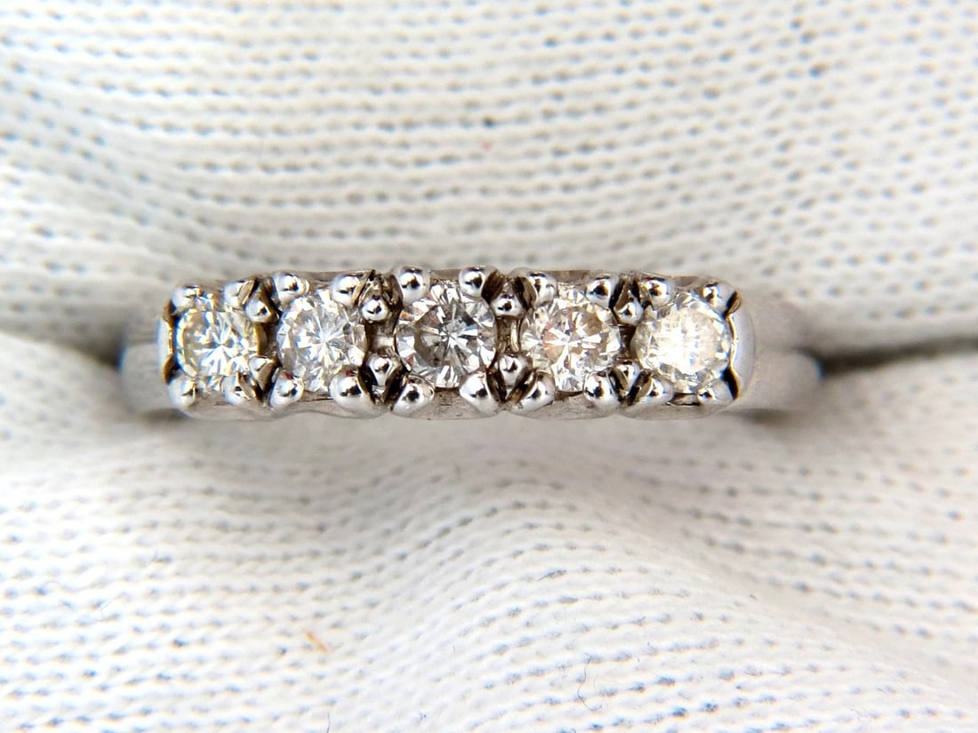 .55CT NATURAL DIAMONDS RING CLASSIC BAND 14KT H/VS - 4
