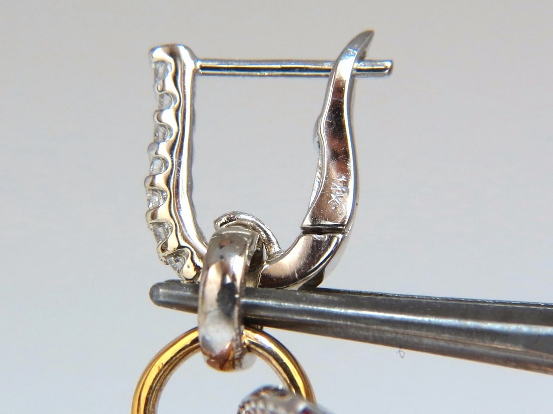 3.80ct natural diamonds rolling loop rings dangle earrings 14kt multi - 3