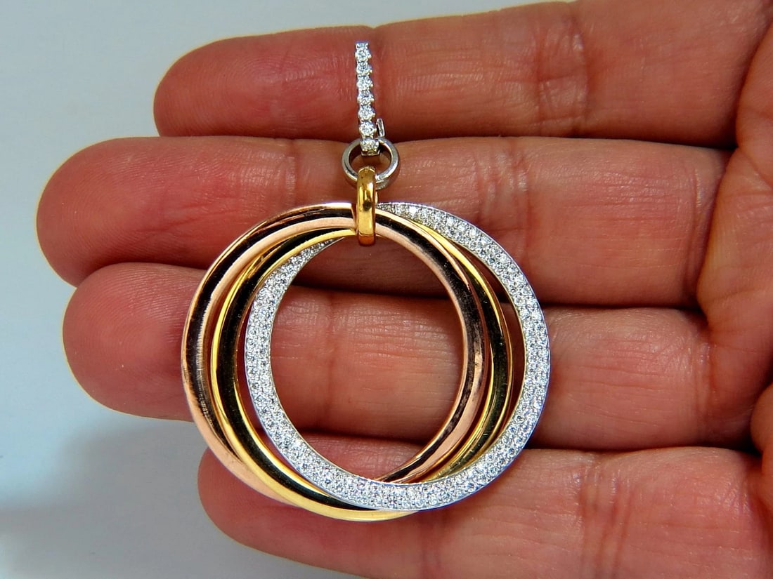 3.80ct natural diamonds rolling loop rings dangle earrings 14kt multi - 4