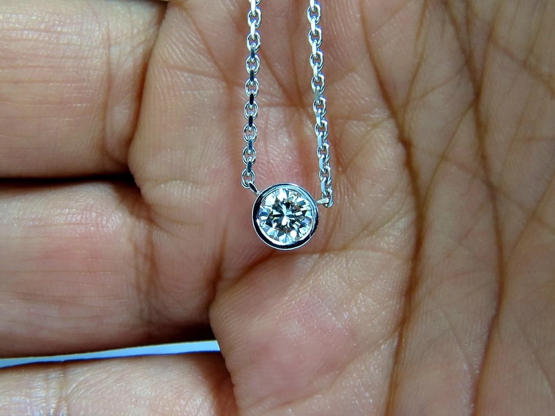.54ct natural round brilliant diamond solitaire necklace i/vs2 16 inch 14k+ - 6
