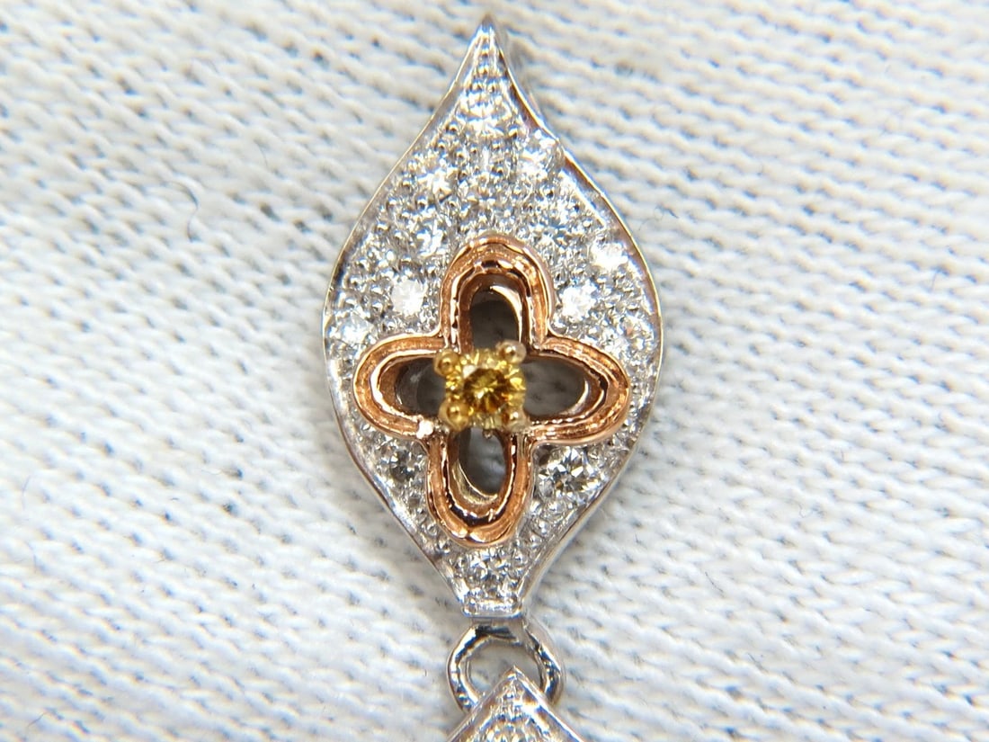 4.30ct Natural diamonds Dangle Spade form Earrings 18 Karat - 4