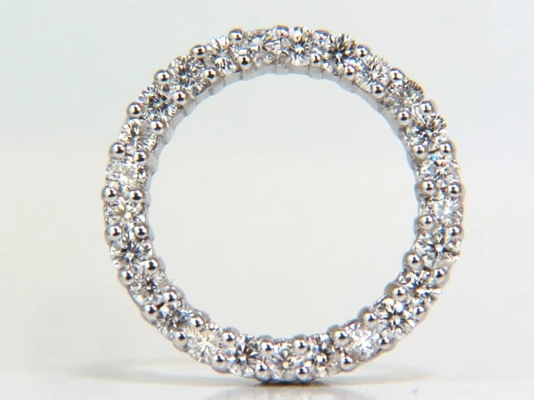 1.00CT DIAMONDS CIRCLE PENDANT FULL CUT G/VS 14KT+ - 3