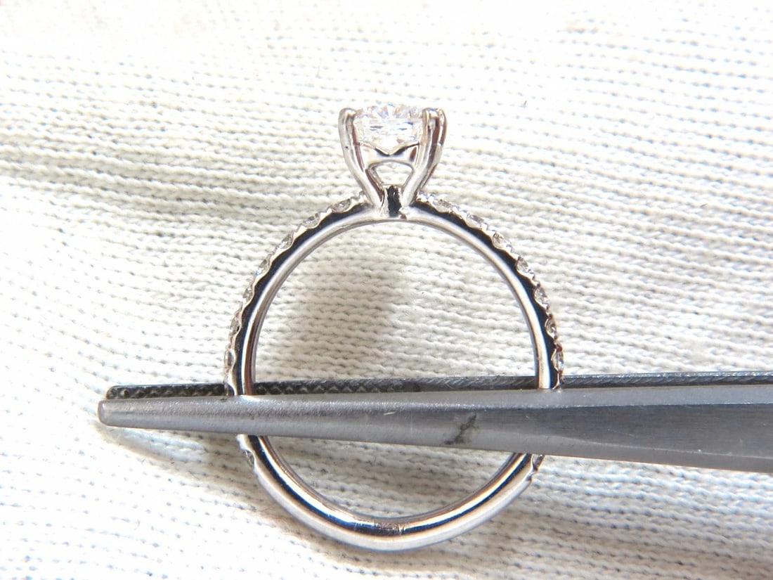 GIA certified 1.02ct. Cushion cut natural diamond ring 18kt H/VS - 5