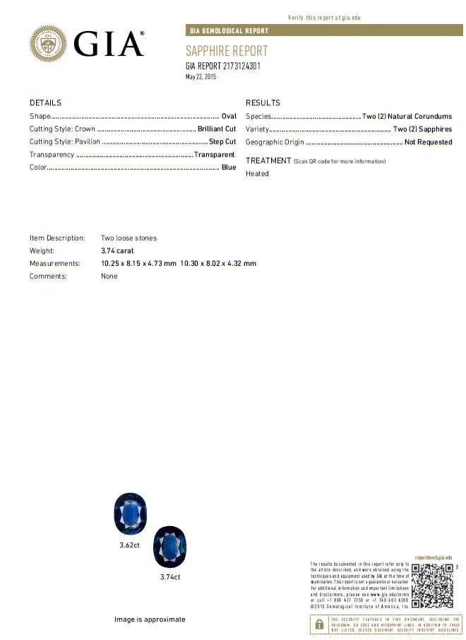 GIA Certified 11.16ct Natural Royal Blue sapphire diamond earrings Platinum - 2