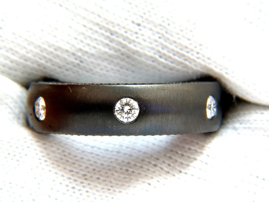 .65CT NATURAL DIAMONDS ETERNITY RING BRUSHED BLACKENED SILVER G/VS - 2