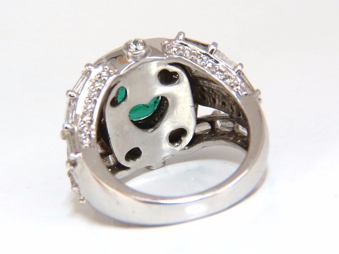 6.00ct natural vivid bright green emerald diamonds ring 14kt - 4