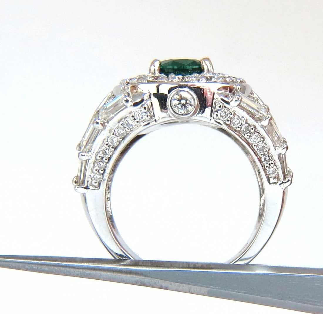 6.00ct natural vivid bright green emerald diamonds ring 14kt - 5