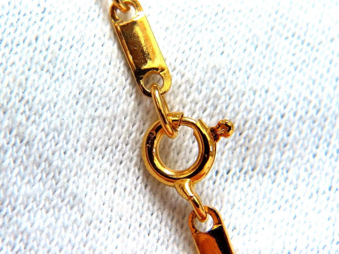 2.70ct natural orange brown sapphire diamonds necklace 18kt 14.25 inch - 4