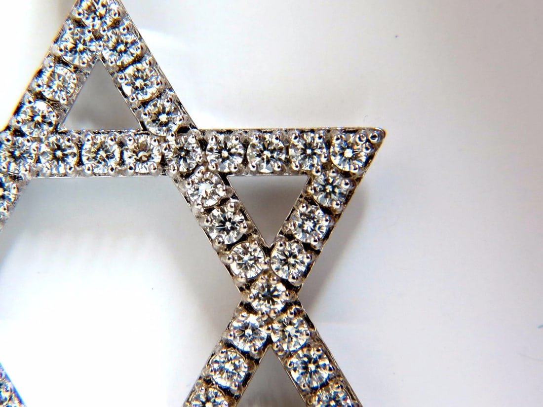 1.80ct round natural diamonds star pendant 14kt huge+ - 2