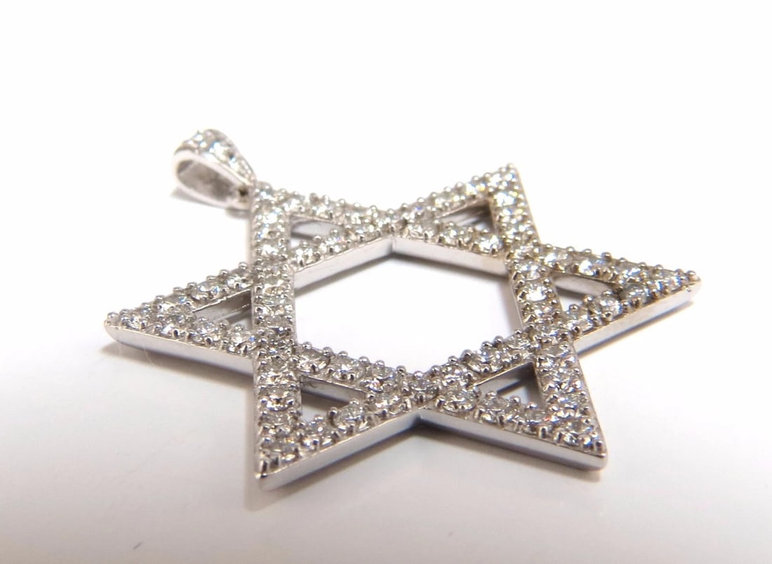 1.80ct round natural diamonds star pendant 14kt huge+ - 3