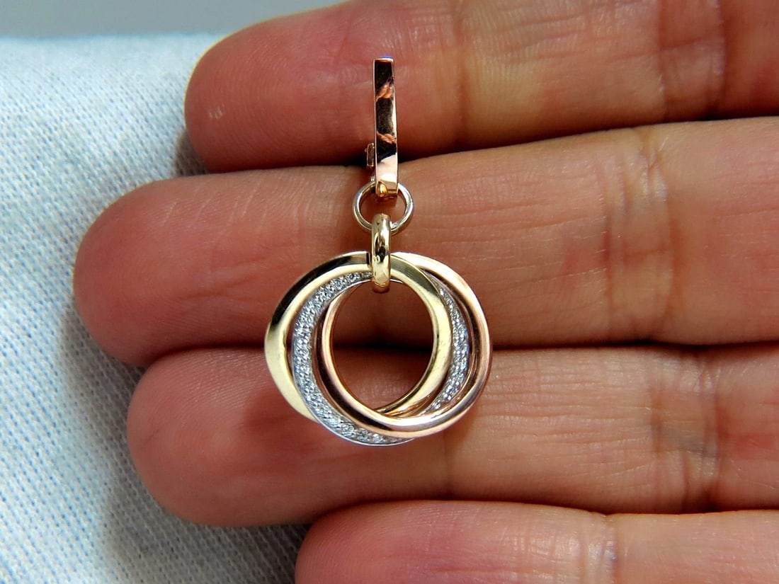 .50ct natural diamonds rolling loop rings dangle earrings 14kt multi - 4