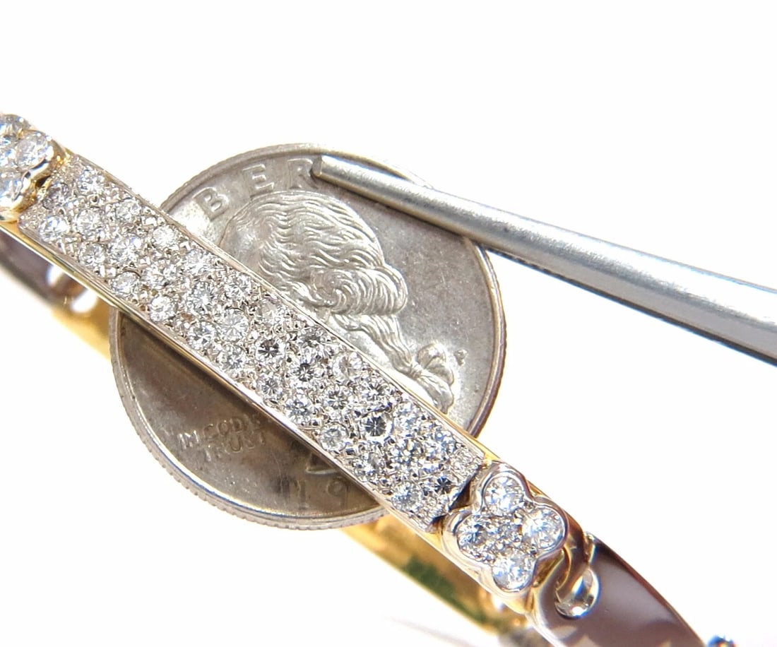 designer bangle bracelet 18kt 1.50ct. natural diamonds two toned mod - 7