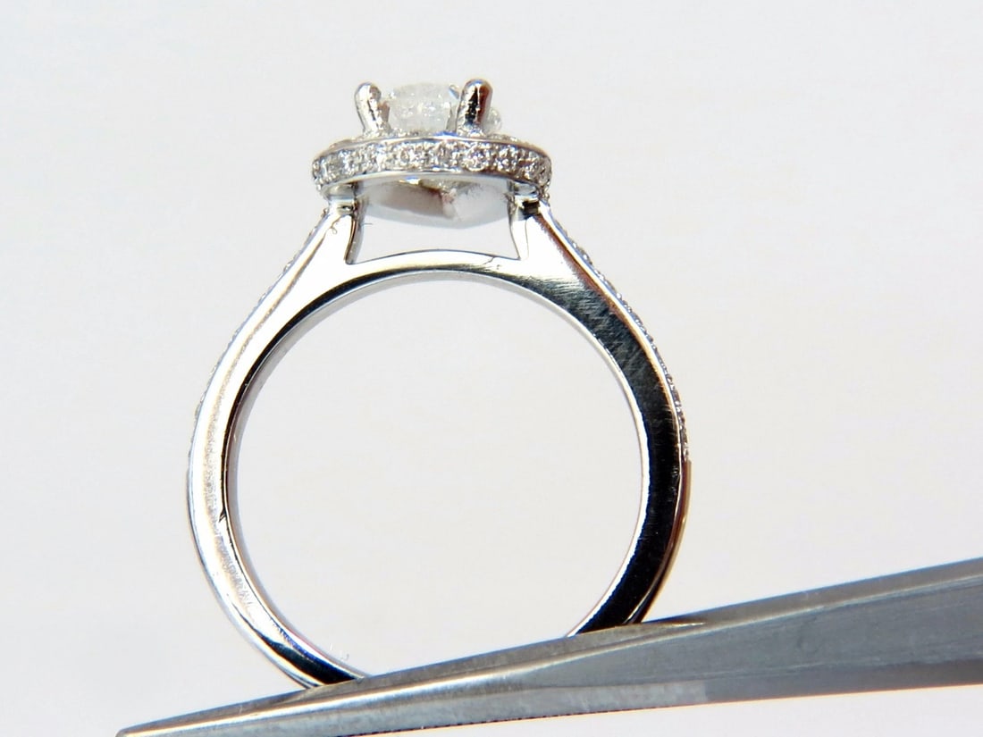 GIA Certified 1.15ct Pear Shape diamond ring 1.00ct. round accents platinum - 4