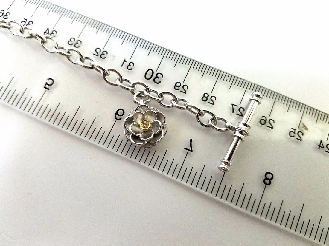 Toggle Bracelet 14Kt Fancy Yellow Diamond 14kt gold 7.5 inch - 4