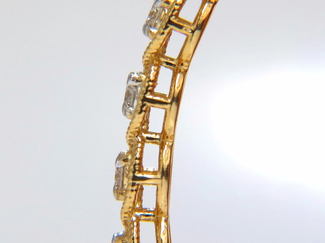 1.37ct Rope Twist Encased Natural Round Diamonds Bangle Bracelet 14 karat - 3