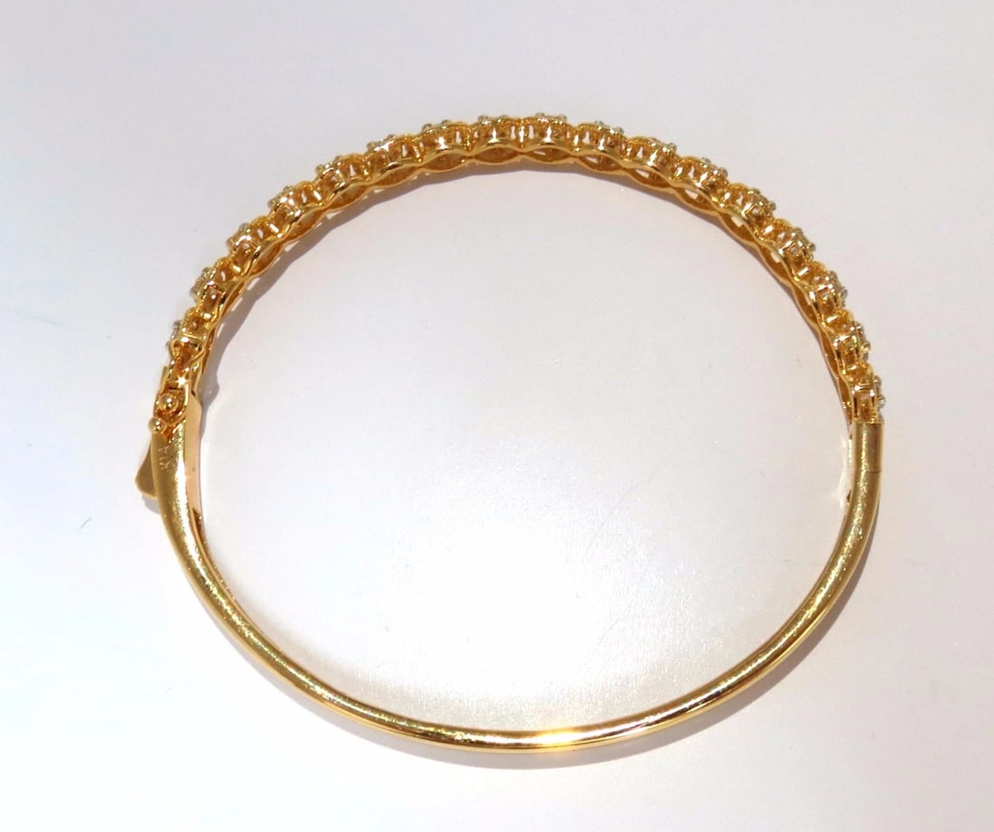 1.37ct Rope Twist Encased Natural Round Diamonds Bangle Bracelet 14 karat - 6