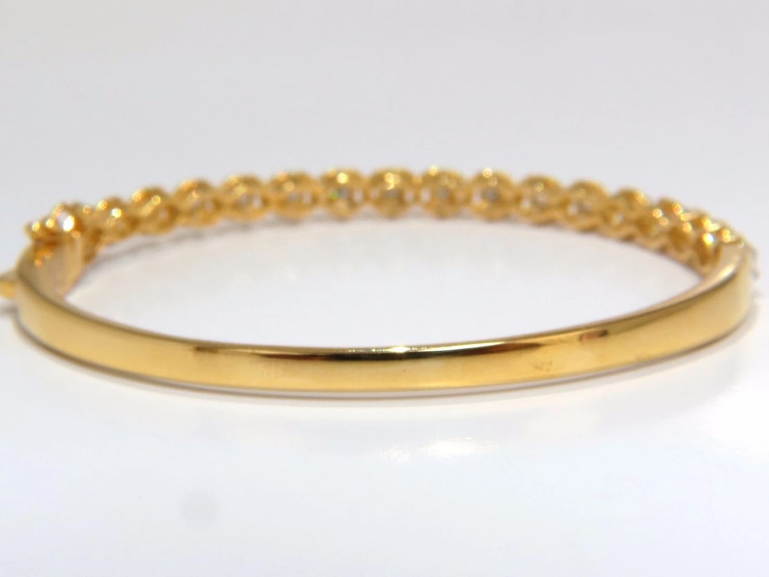 1.37ct Rope Twist Encased Natural Round Diamonds Bangle Bracelet 14 karat - 7